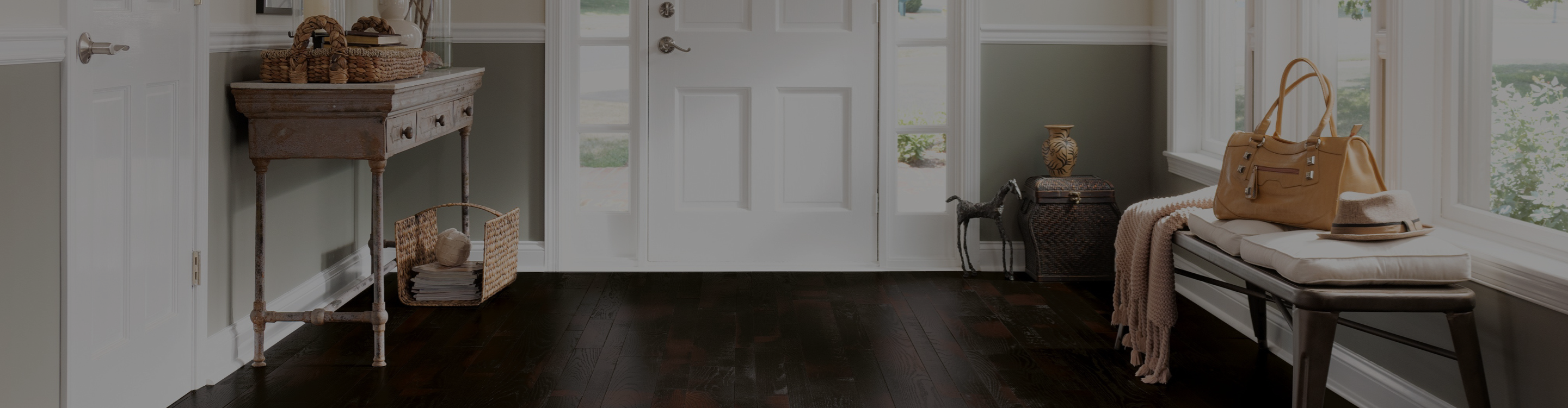 Oak flooring entryway